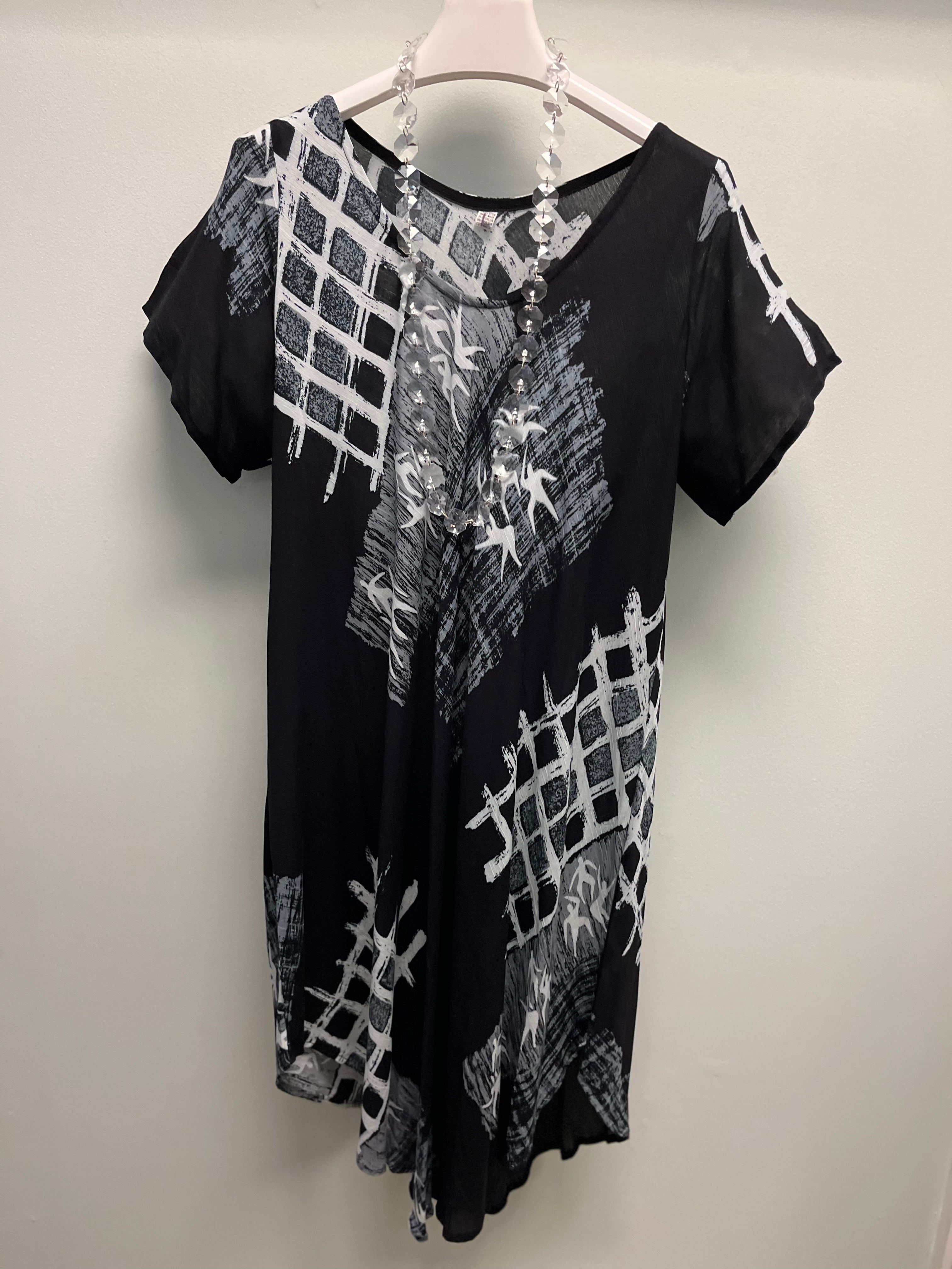Kembali Black Batik Print Dress